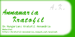 annamaria kratofil business card
